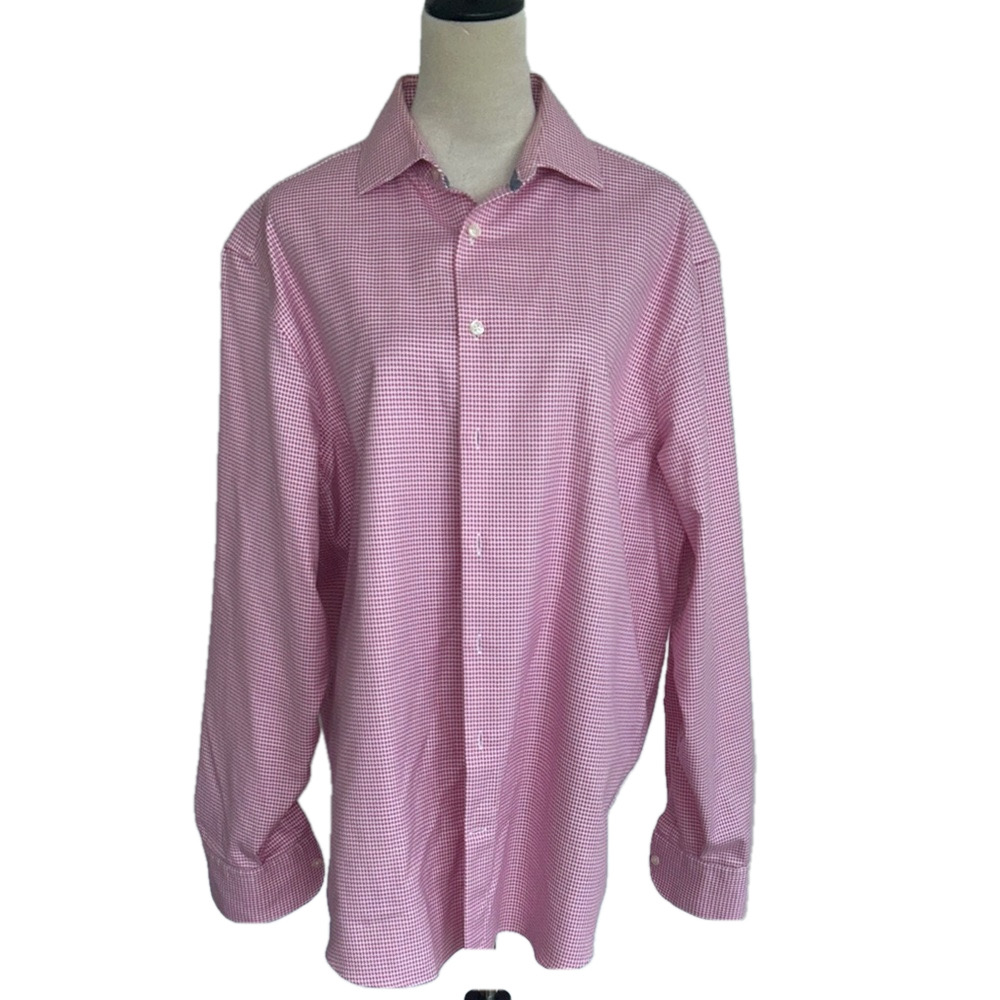 Charles Tyrwhitt: Men's Pink Checkered Shirt: 17/37